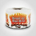 Broil or Bar-B-Q Label - 1 roll of 500 (500365)