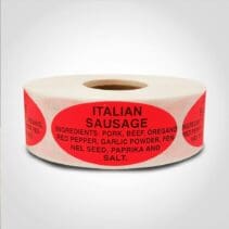 Italian Sausage Day-Glo Label - 1000 Pack (590012)