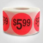 $5.99 Pricing Label - 1 roll of 500 (500059)