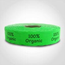 100% Organic Green Day-Glo Label - 1 roll of 1000 (590039)