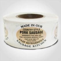 Country Style Pork Sausage Label - 1 roll of 500 (500145)