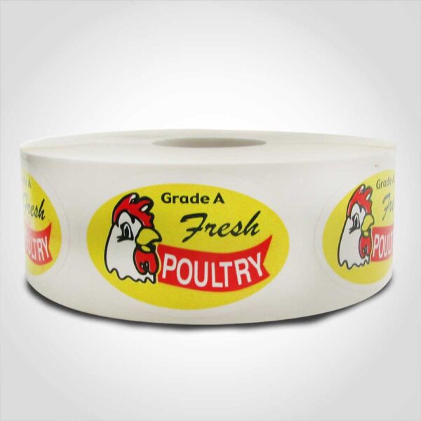 Grade A Fresh Poultry (Cartoon) Label - 1 roll of 500 (500156)