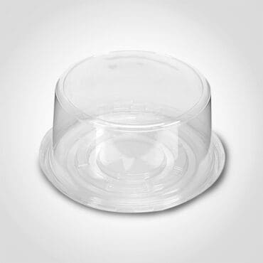 6" clear plain dome cake container with clear base combo - 100 Pack (251300)