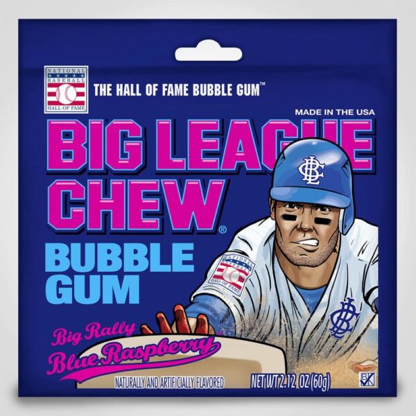 Big League Chew Pouch, Blue Raspberry 2.12oz - 12 PACK (49436)