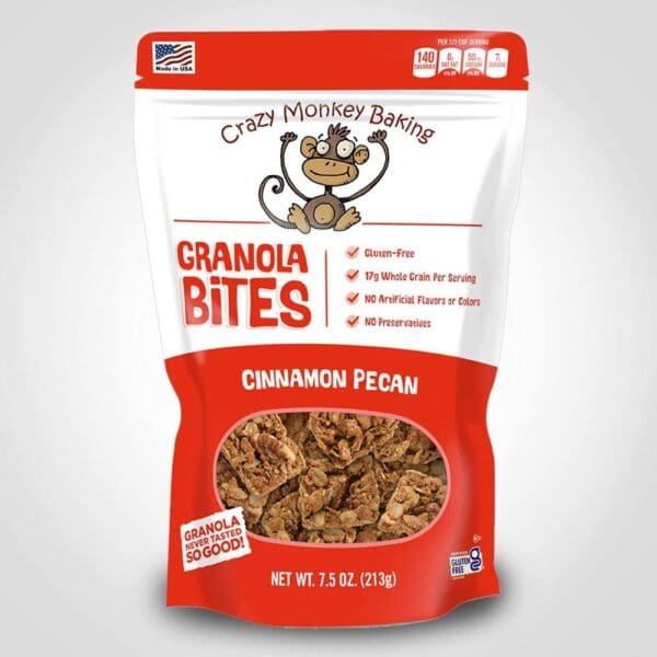 Crazy Monkey Granola Cinnamon Pecan 7.5oz - 6 PACK (49536)