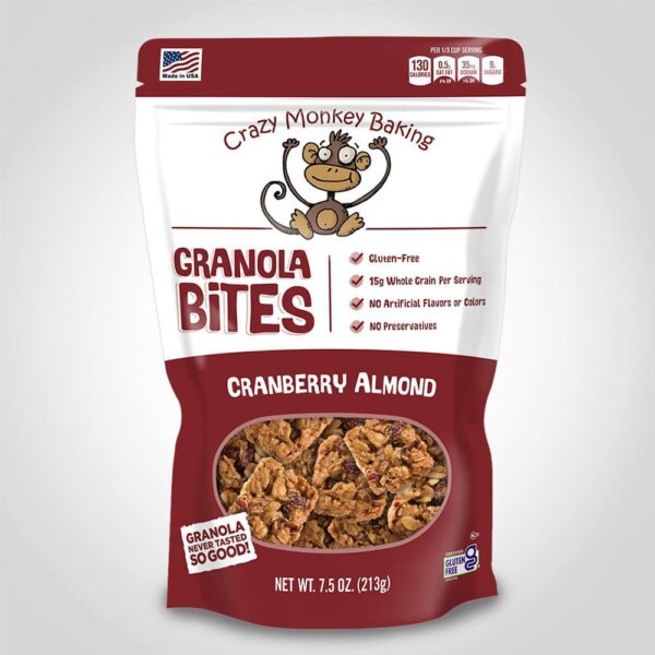 Crazy Monkey Granola Cranberry Almond 7.5oz - 6 PACK (49531)