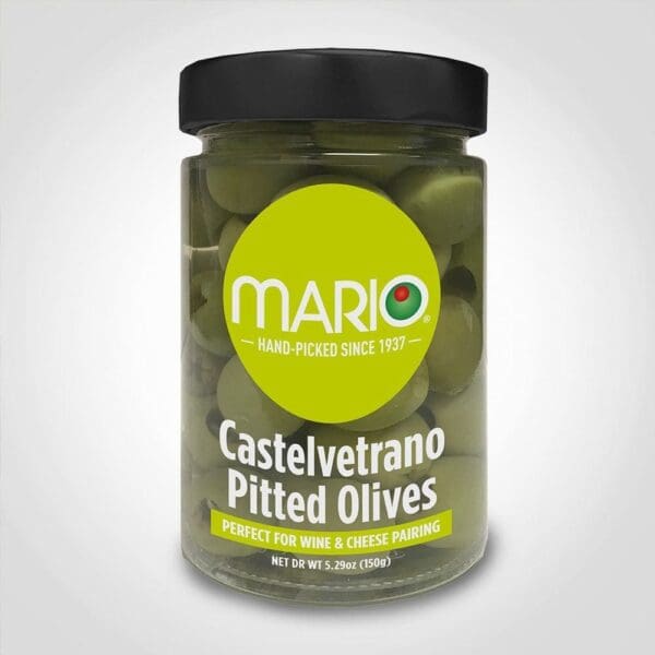 Mario Green Castelvetrano Olives Pitted 5.29oz - 6 PACK (34882)