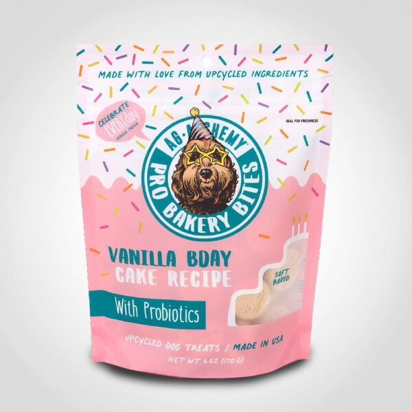 Pro Bakery Dog Bites Vanilla Bday Cake with Probiotics 6oz - 12 PACK (47504)