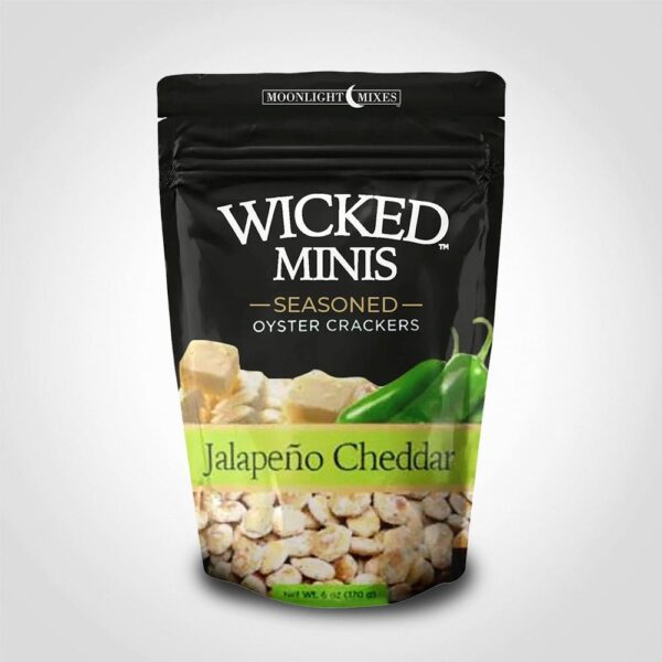 Wicked Minis Jalapeno Cheddar Flavored Oyster Crackers 6oz Bag - 12 PACK (49561)